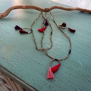 Panacea Gold Boho Tassel Necklace